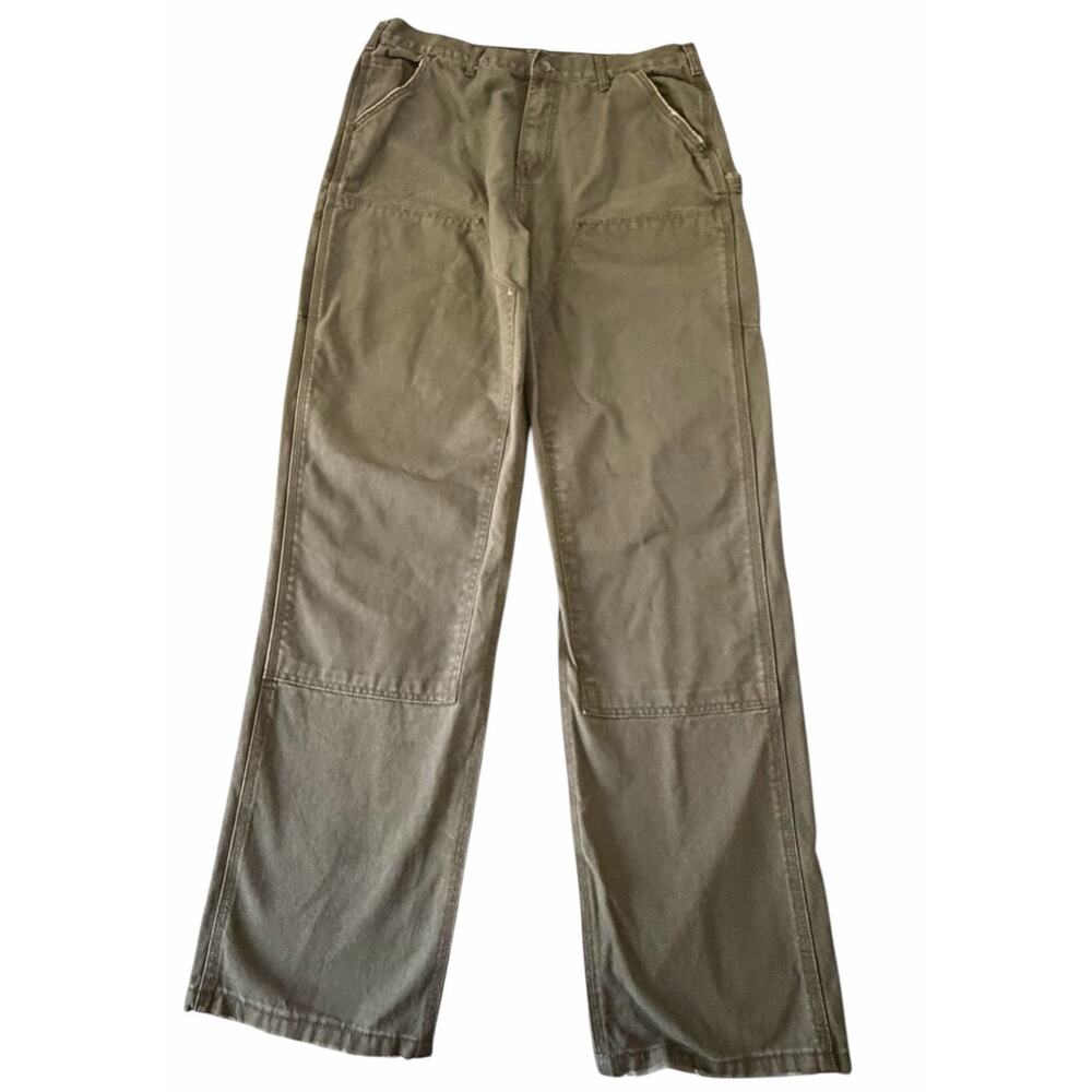 VTG Carhartt B136 MOS Canvas Easy Faded Double Knee Mens Pants‎ Size 34x32